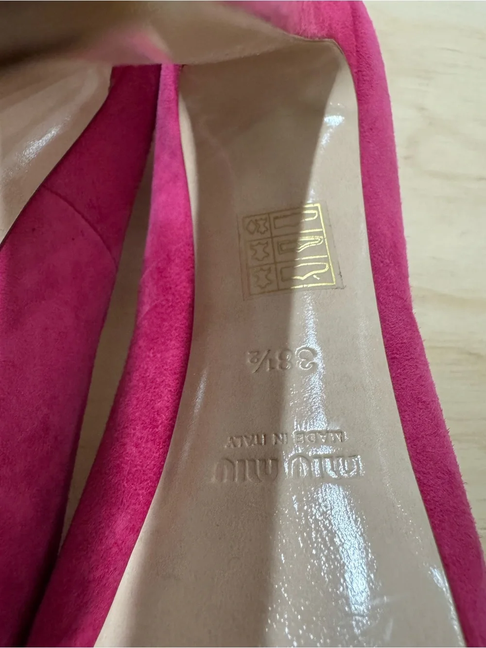 Miu Miu Hot Pink Suede Peep-Toe Platform Pumps